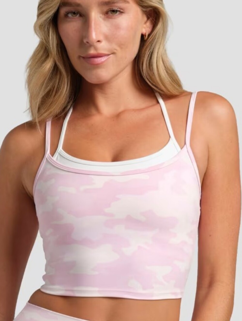 Comfrt Pink Camo Double layer Tank Top